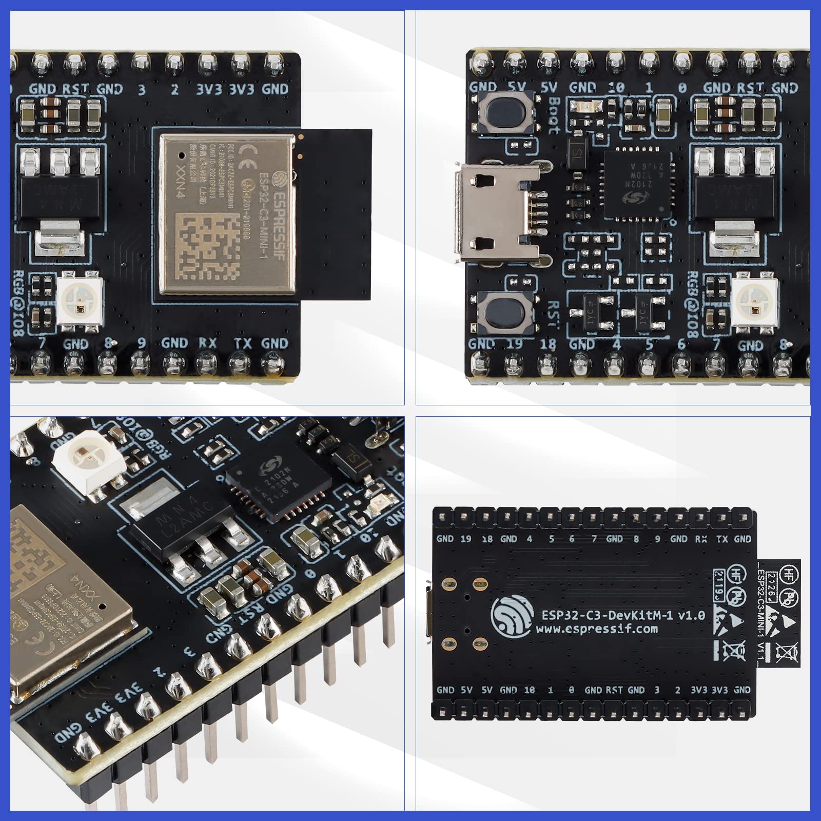 JESSINIE ESP32-C3-DevKitM-1 WIFI Bluetooth Development Board ESP32 ESP32-C3-MINI-1 module WiFi+BT BLE Module ESP32-C3 C3FN4 Core 4MB