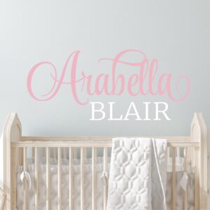 name wall decal sticker custom name wall decal girls room boys room (343) - personalized name wall decal nursery decal - baby monogram vinyl wall art (16" wide x 7" high)