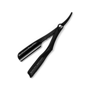 Gentlemen Republic Straight Edge Razor: Premium Black Safety Razor for Professional Barbers and Everyday Home Grooming - Achieve the Shave with Confidence