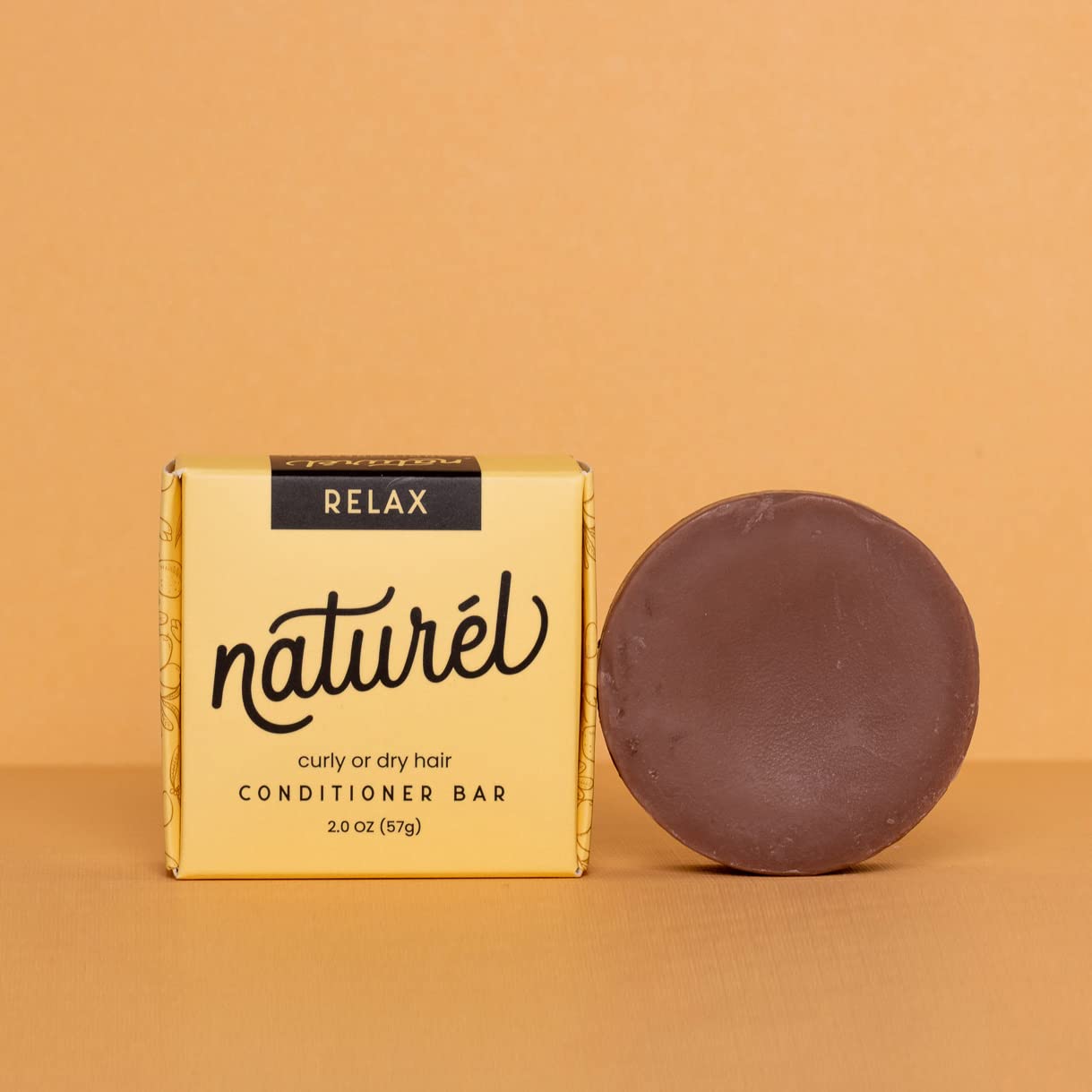 Naturel Relax Moisturizing Conditioner Bar for Curly or Dry Hair, Conditioner Bar for Frizzy Hair, Vegan, Zero Waste, Made in USA