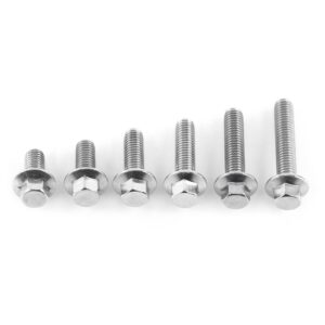 10pcs M8 304 Stainless Steel Hex Flange Screws Bolts Fasteners Hex Drive Flange Screws Head Washer Bolts(M8*20)