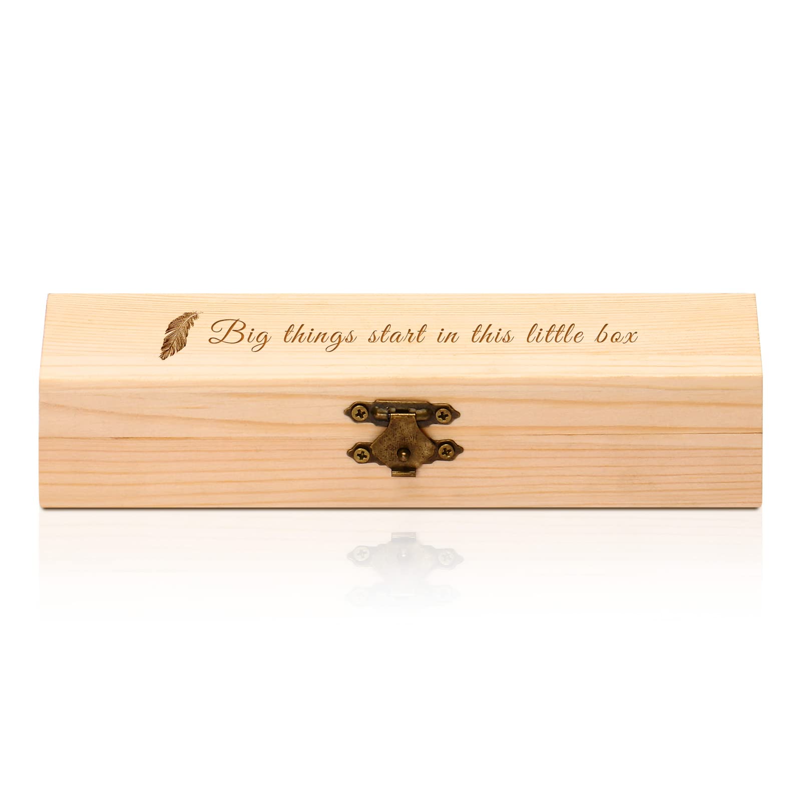 Personalized Wooden Pregnancy Test Keepsake Box,Sinseike Custom Name Baby Annouced Box (Personalized)