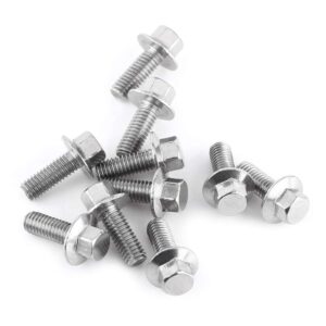 10pcs m8 304 stainless steel hex flange screws bolts fasteners hex drive flange screws head washer bolts(m8*20)