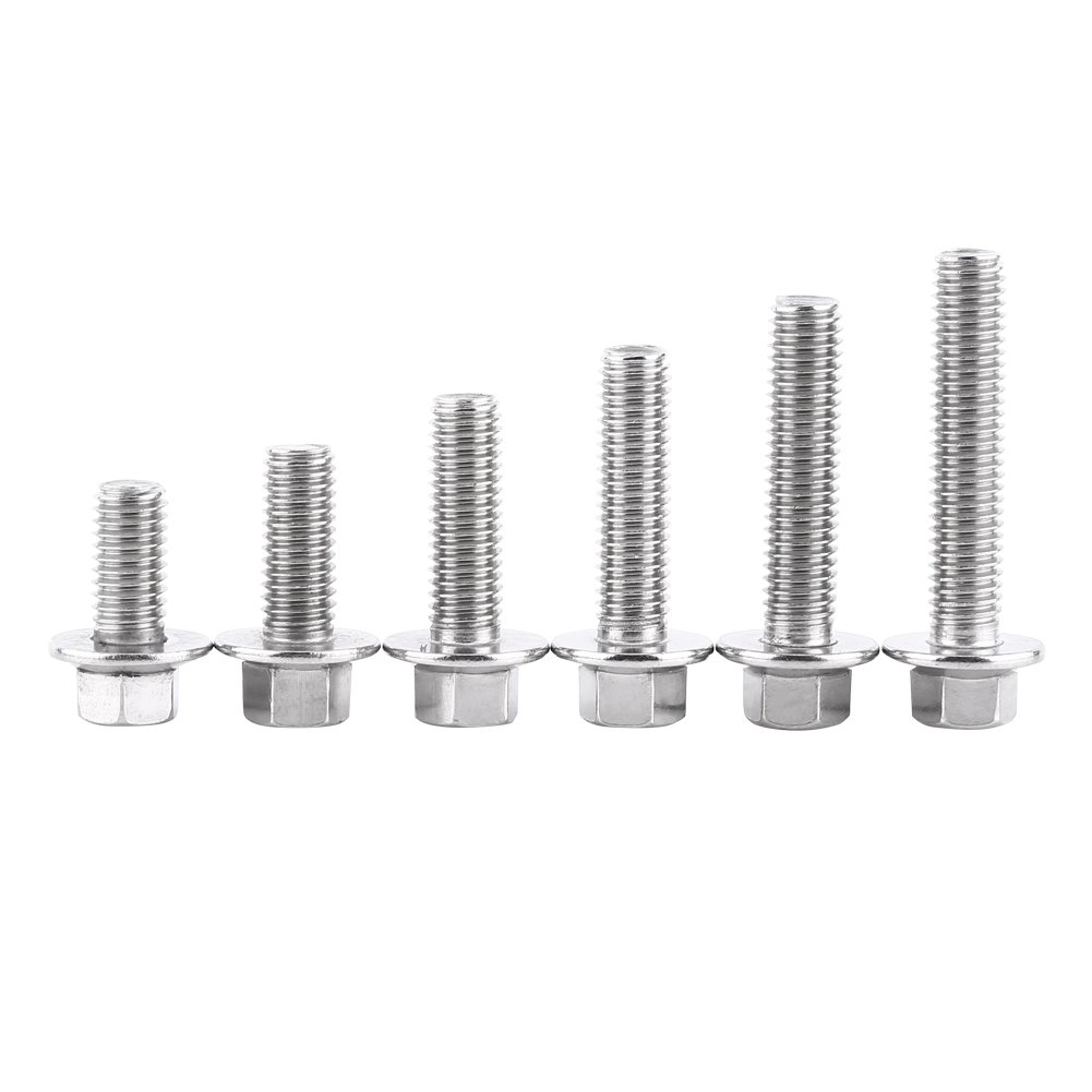 10pcs M8 304 Stainless Steel Hex Flange Screws Bolts Fasteners Hex Drive Flange Screws Head Washer Bolts(M8*20)