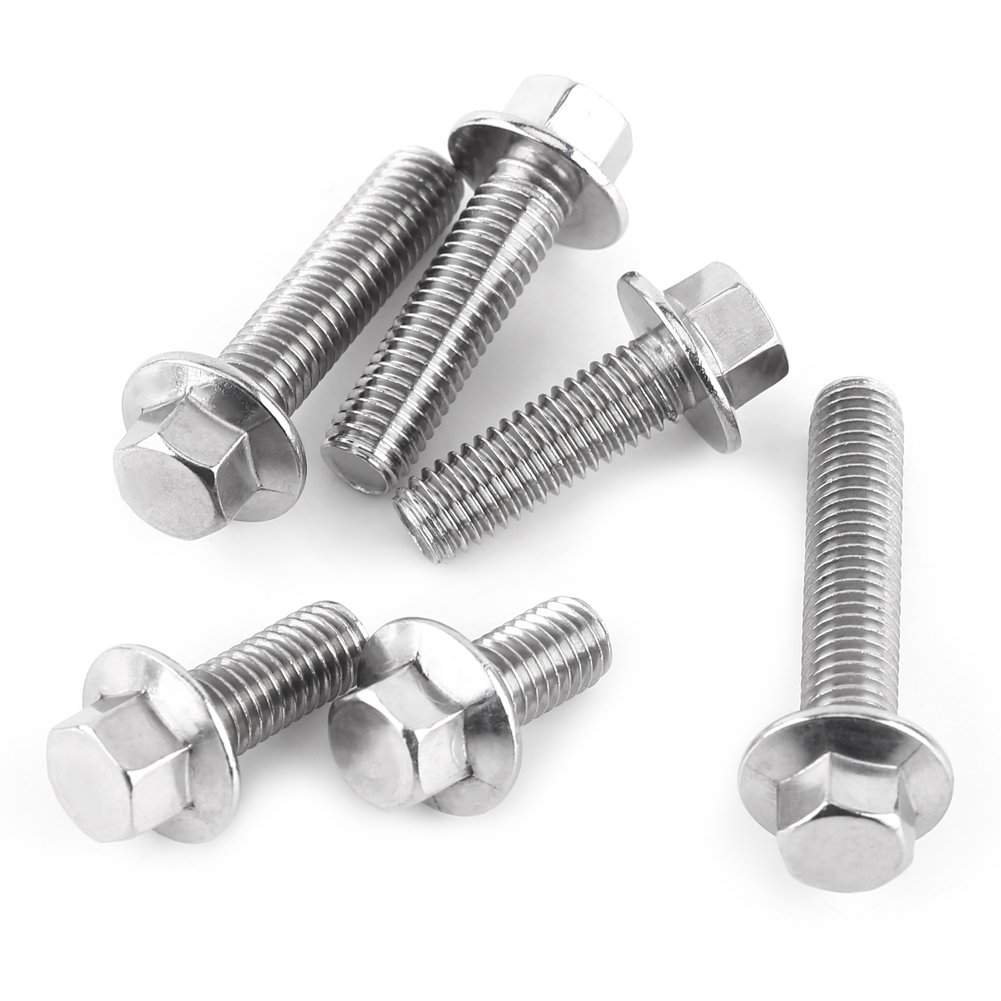 10pcs M8 304 Stainless Steel Hex Flange Screws Bolts Fasteners Hex Drive Flange Screws Head Washer Bolts(M8*20)