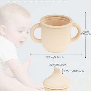 DF DUALFERV Toddler Sippy Cups, Sippy Cups for Baby 6+ Months, Toddler Cups with Two Non Slip Handle, Transition Sippy Cups for Babies 6-12 Months And Toddlers 1-3 Years, 5oz