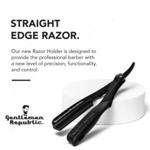 Gentlemen Republic Straight Edge Razor: Premium Black Safety Razor for Professional Barbers and Everyday Home Grooming - Achieve the Shave with Confidence