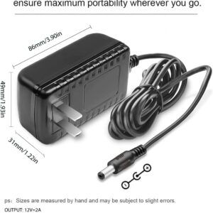 12V DC Adapter Power Cord fit for Theragun Liv, ONN 16” 20" 30" 37" ONN Sound Bar Speaker, ONB18SB001, Onn 22" 100002487 24" ONA18HO015 100002480 Monitor Charger Replacement