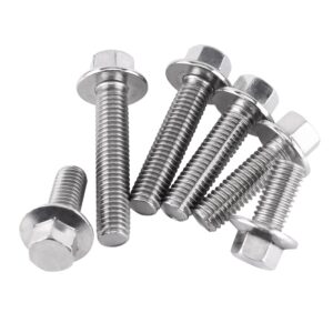 10pcs M8 304 Stainless Steel Hex Flange Screws Bolts Fasteners Hex Drive Flange Screws Head Washer Bolts(M8*20)