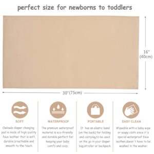 Owlowla Baby Diaper Changing Pad Portable Changing Mat Travel Changing Pad Liner for Baby and Small Toddler(Beige&Brush Strokes)