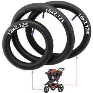 16'' x2.15 x2 Back and 12.5'' x2.15 x1 Front Premium Explosion Proof Front Inner Tire Tube 3 Piece Set for BOB Revolution Strollers Like SE/Pro/Flex/SU/Ironman- Made from BPA/Latex Free Butyl Rubber