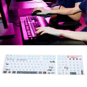 Hilitand Keyboard Stickers for 84-108 Keys Keyboard,JP-608 Universal Desktop Computer Mechanical Gaming Sticker Replacement, Keyboard Keycap Matte Sticker