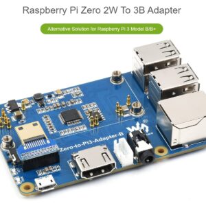 waveshare Pi Zero 2W to Raspberry Pi 3B/B+ Adapter,Based on Raspberry Pi Zero 2W to Reproduce The Original Appearance of The 3B Series,Alternative Solution for Raspberry Pi 3 Model B/B+