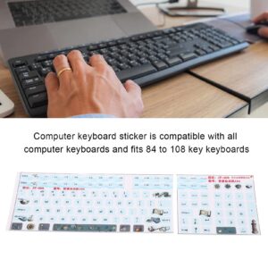 Hilitand Keyboard Stickers for 84-108 Keys Keyboard,JP-608 Universal Desktop Computer Mechanical Gaming Sticker Replacement, Keyboard Keycap Matte Sticker