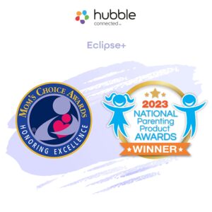 Hubble Eclipse+ Portable Soother, Kids & Baby Audio Monitor, 7-Color Night Light & Speaker, Push to Talk Connect, Digital Clock, Baby White Noise Machine, Sleep Trainer with Wi-Fi Connectivity