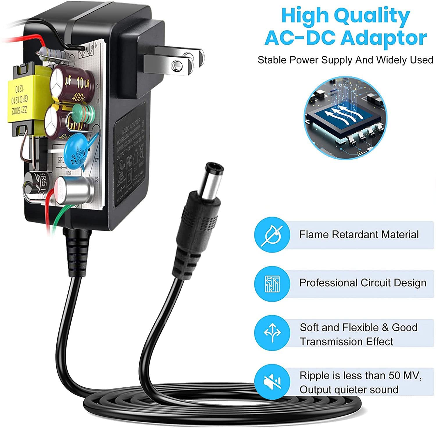 Replacement GTS4002C Charger AC DC Adapter Compatible with Sun Joe GTS4002C GTS4001C,MJ14C,24V-GT10-LTE 24V-HT18-LTE WA24C-LTE Battery Power Supply Cord