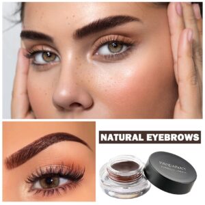 Eyebrow Pomade Cream,Brow Pomade Gel Naturally Long Lasting Waterproof,Delicate and Smooth Eye Brow Makeup Cosmetics with Eyebrow Brush - Dark Brown