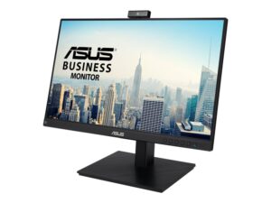 asus 23.8” 1080p video conferencing monitor (be24eqsk) - full hd, ips, built-in adjustable 2mp webcam, ai noise-canceling mic, speakers, eye care, displayport, hdmi, wall mountable, height adjustable