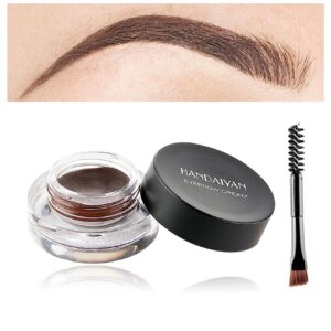 eyebrow pomade cream,brow pomade gel naturally long lasting waterproof,delicate and smooth eye brow makeup cosmetics with eyebrow brush - dark brown