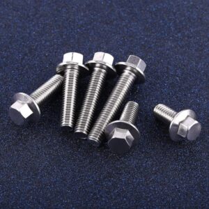 10pcs M8 304 Stainless Steel Hex Flange Screws Bolts Fasteners Hex Drive Flange Screws Head Washer Bolts(M8*20)