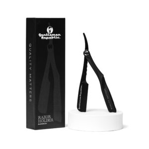 gentlemen republic straight edge razor: premium black safety razor for professional barbers and everyday home grooming - achieve the shave with confidence