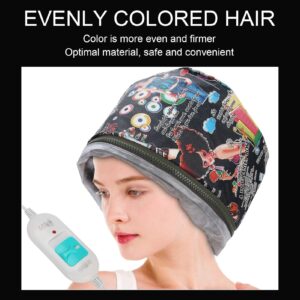 Hair Steamer Cap, 3 Gears Hair Steamer Cap Electric Hair Cap Hair Care Tool Heat Treatment Beauty Steamer Cap Heating Oil Treatment Baking Hat Nourishing Hair Care Tool(US)