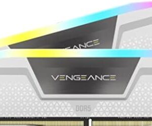 CORSAIR VENGEANCE RGB DDR5 RAM 32GB (2x16GB) 6200MHz CL36 Intel XMP iCUE Compatible Computer Memory - White (CMH32GX5M2B6200C36W)