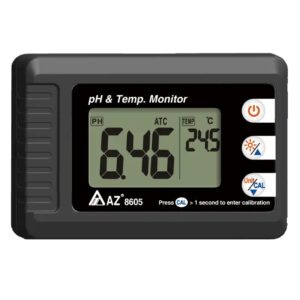 pH & Temperature Meter Big Display Compact pH & Temperature Monitor 0.00~14.00 ±0.1-5.0~60.0℃ ±0.5℃ AZ 8605