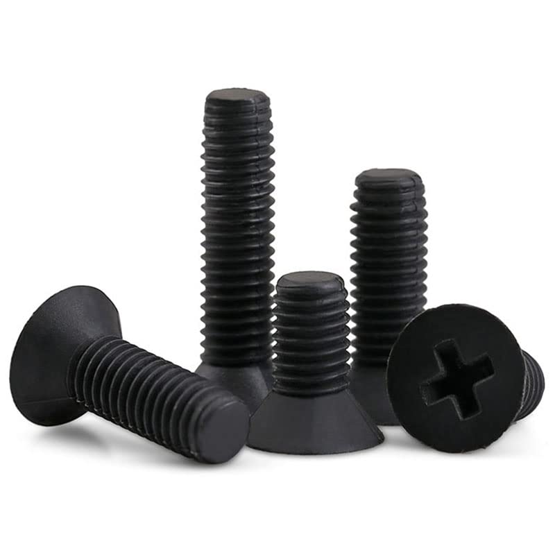 M5 M6 Black Nylon Countersunk Head Screws Plastic Flat Machine Screw Length 5-25Mm X 10/20/50Pcs 50Pcs M6x20