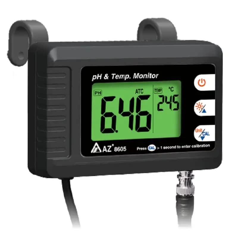 pH & Temperature Meter Big Display Compact pH & Temperature Monitor 0.00~14.00 ±0.1-5.0~60.0℃ ±0.5℃ AZ 8605