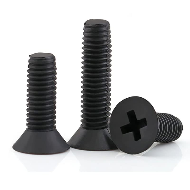 M5 M6 Black Nylon Countersunk Head Screws Plastic Flat Machine Screw Length 5-25Mm X 10/20/50Pcs 50Pcs M6x20