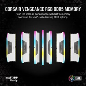 CORSAIR VENGEANCE RGB DDR5 RAM 32GB (2x16GB) 6200MHz CL36 Intel XMP iCUE Compatible Computer Memory - White (CMH32GX5M2B6200C36W)