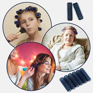 12 PCS Small Size Hair Rollers, Self Grip Hair Curlers Hair Dressing Tool, Salon Curly Style Hair Rollers for Short Hair, 0.6 Inch Navy Blue