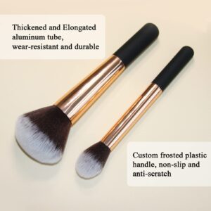 Makeup Brushes Banidy Powder Foundation Brush Flawless Powder Brush Set with Highlighter Brush Blush Brush with Wooden Handle Perfect for Blending, Buffing Liquid, Powder, Foundation, Cream, Concealer