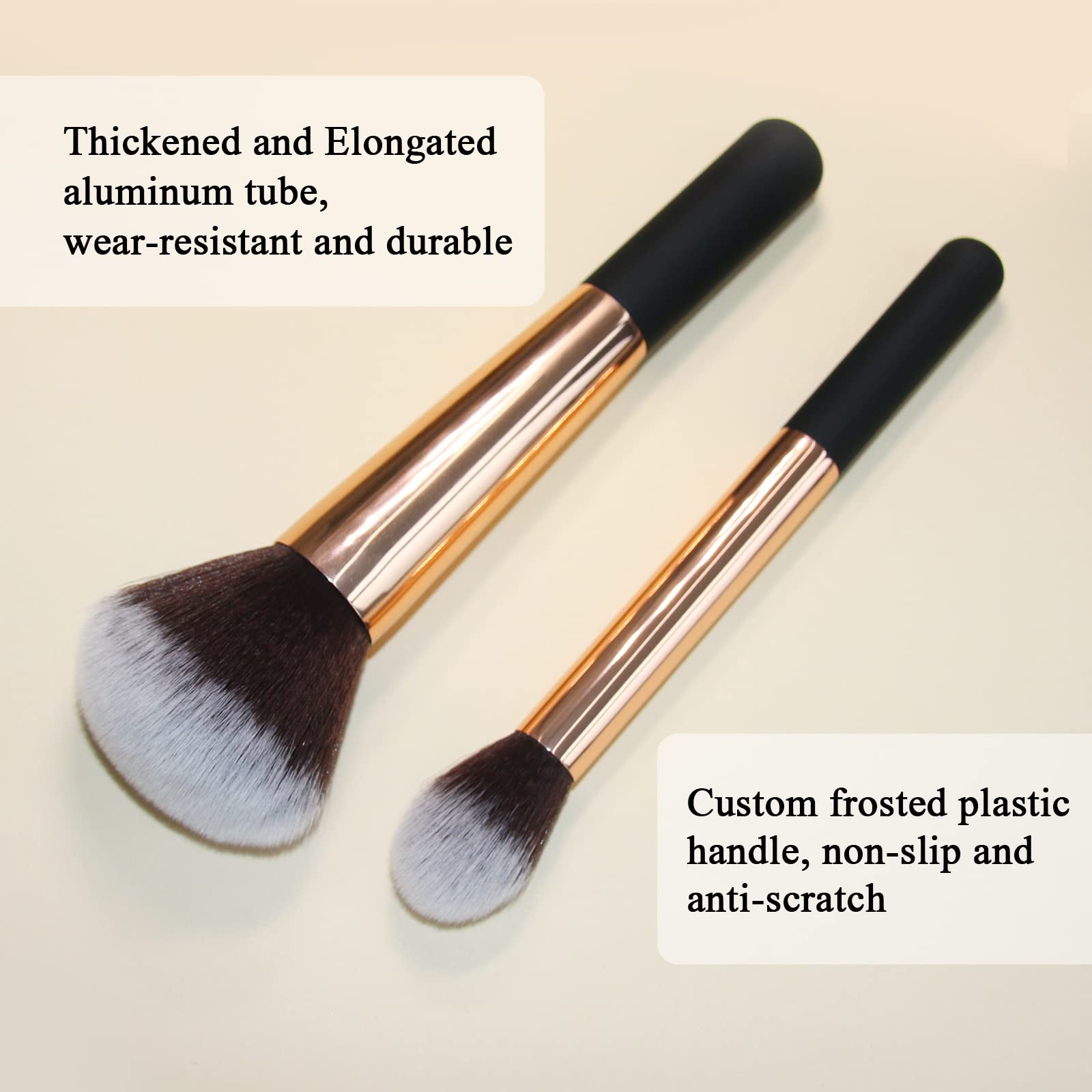 Makeup Brushes Banidy Powder Foundation Brush Flawless Powder Brush Set with Highlighter Brush Blush Brush with Wooden Handle Perfect for Blending, Buffing Liquid, Powder, Foundation, Cream, Concealer