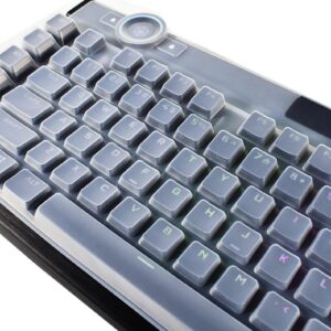 Silicone Keyboard Skin Cover Compatible for Corsair K100 RGB Optical-Mechanical Gaming Keyboard & Corsair K100 RGB Mechanical Gaming Keyboard with Cherry MX Speed RGB Silver Keyswitches (Clear)