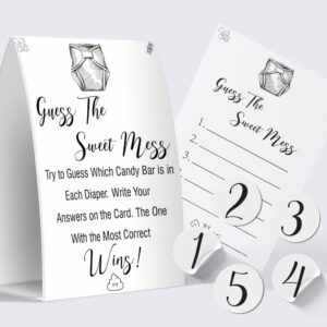 Guess The Sweet Mess - Baby Shower Games Guess The Sweet Name That Poo, Dirty Diaper game - gs006B