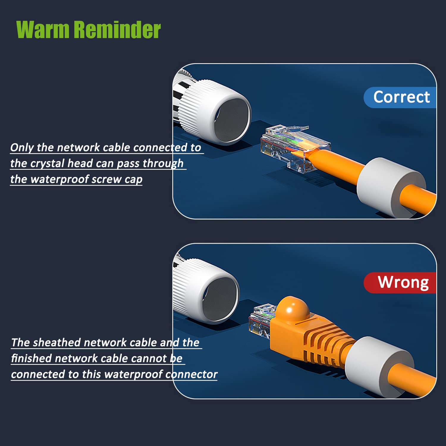 Ethernet Splitter, Waterproof PoE Combiner Splitter Adapter, Run 2 IP Cameras on 1 Network Cable