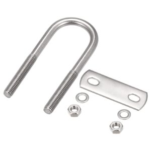 metallixity u bolts 4 sets (m6x22x70mm), round u bolt 304 stainless steel with accessories - for construction, pipe