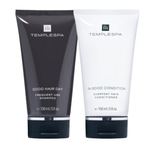 templespa | good hair day and in good condition bundle, luxury shampoo and conditioner for healthy glossy hair, free from parabens, phthalates and sulphates, vegan 2 x 5.0 fl.oz.