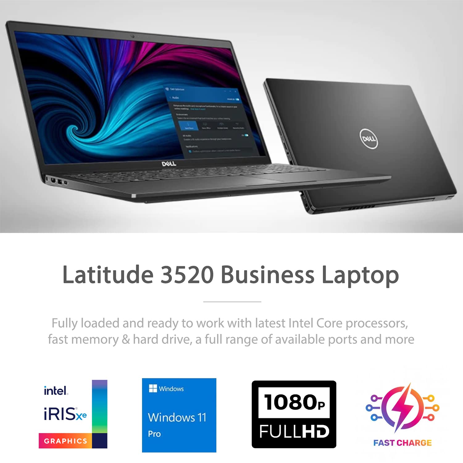 Dell Newest Business Laptop Latitude 3520, 15.6" FHD Display, Intel i7-1165G7, 32GB RAM, 1TB SSD, Webcam, USB-C, HDMI, Wi-Fi 6, Windows 11 Pro