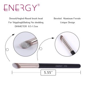 ENERGY Concealer Brush Set Professional Angle Under Eye Concealer Brushes Flat Top Perfect For Eye Concealer Foundation Blending Liquid Cream or Flawless Powder Cosmetics Buffing Stippling