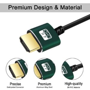 Thsucords Thin HDMI to HDMI Cable 1FT 2 Pack, Ultra Slim & Flexible HDMI Cord Supports High Speed 4K@60Hz 18gbps 2160p 1080p