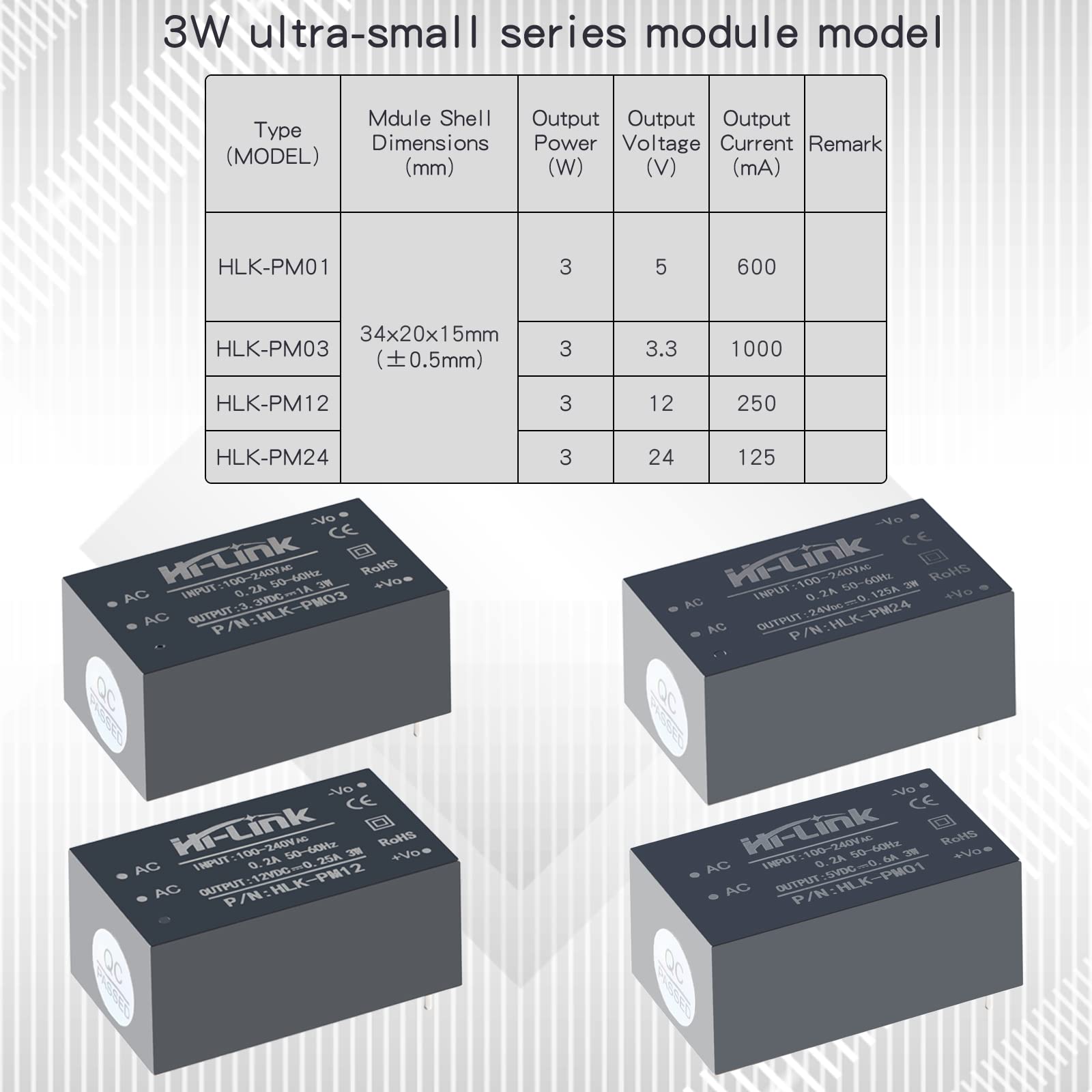 EC Buying AC-DC Isolated Power Module Smart Home Switching Power Module Mini Buck Power Module 220v to 12v HLK-PM12 DC Power Module AC DC Converter 220V to 12V (3PCS)