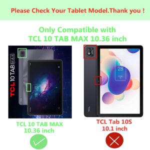 HminSen Case for TCL TABMAX 10.4 Tablet,Kids Friendly Soft Silicone Adjustable Stand Cover for Nokia T20 Tablet 10.36 inch (Black)