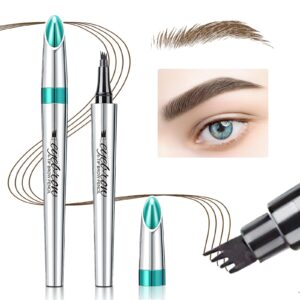 eyebrow pencil eyebrow microblading pen - eyebrow pen micro 4 point brow pen lift & snatch eyebrow eye makeup long-lasting waterproof & smudge-proof natural eyebrow hair (dark brown)