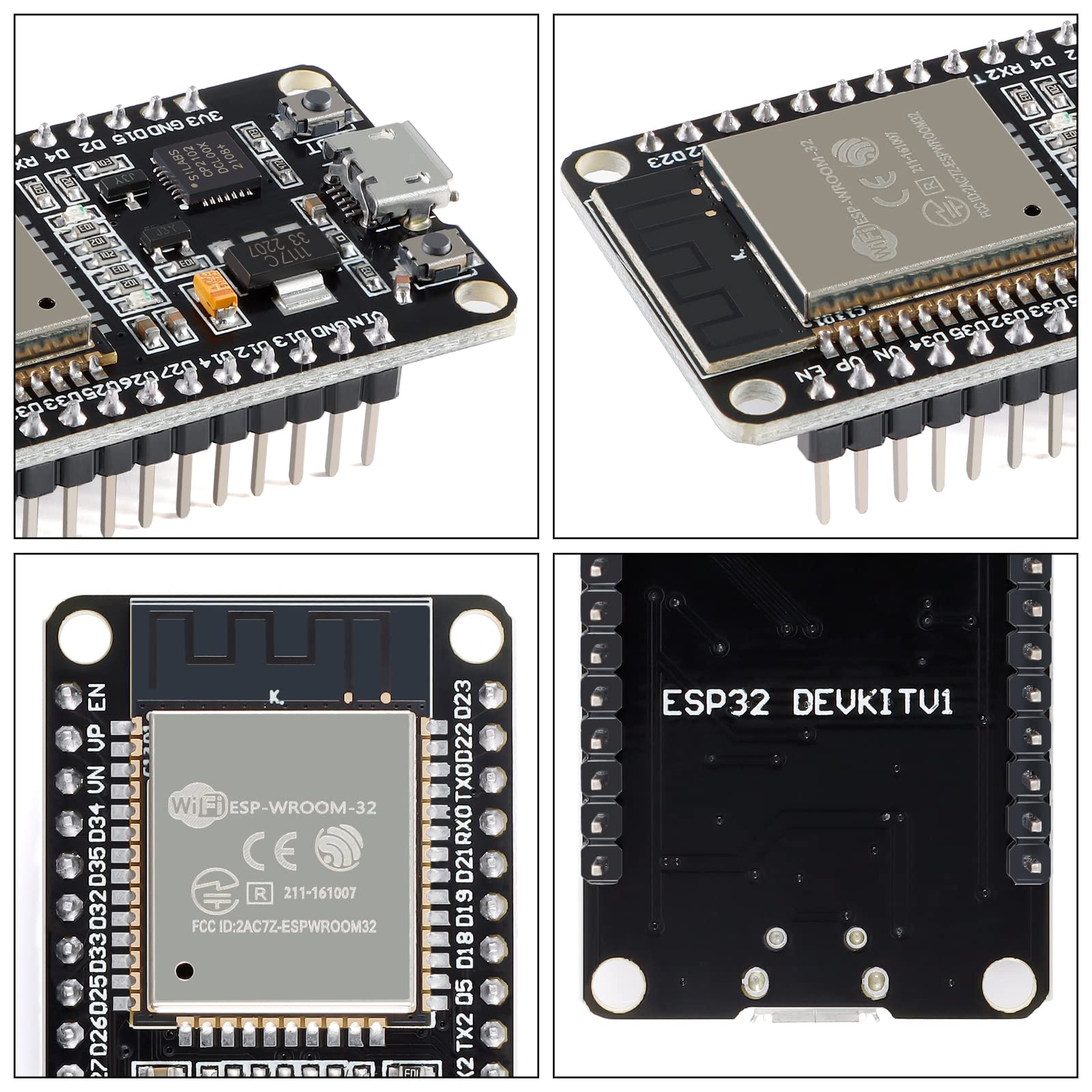 EC Buying ESP32 WROOM Development Board, ESP32S Development Board Integrated WiFi+ Bluetooth Dual Core Microcontroller Processor Ethernet Interface I2S I2C Suitable for Arduino/IoT/Smart Home（3PCS）