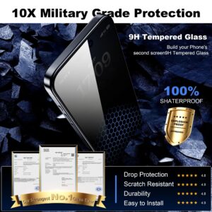 WSKEN Privacy Screen Protector for iPhone 14 Pro Max 6.7 inch,[Auto-Dust Removal] Full Coverage Screen 2.5D Edge 28 Degree 10s HD Tempered Glass Film with Dust Clean Installing House 2022 5G,2 Pack