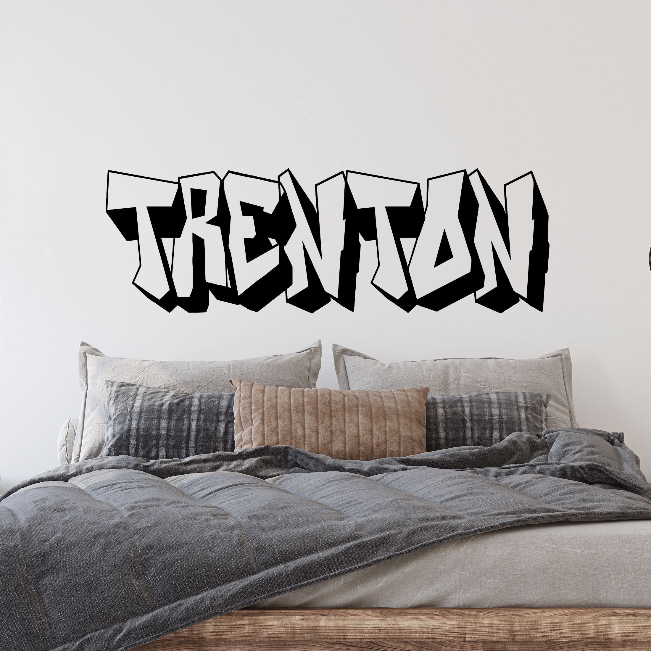 Graffiti Name Wall Decal Sticker Custom Name Wall Decal Girls Room Boys Room - Personalized Name Wall Decal Nursery Decal - Baby Monogram Vinyl Wall Art (16" Wide x 5" high)