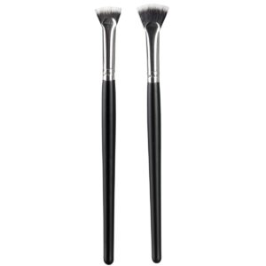 teonei fan mascara brushes eyelash eyebrow brush makeup brush eye lashes makeup tools eyelash brush eyebrow brush eye shadow brush,2pcs (wooden handle)